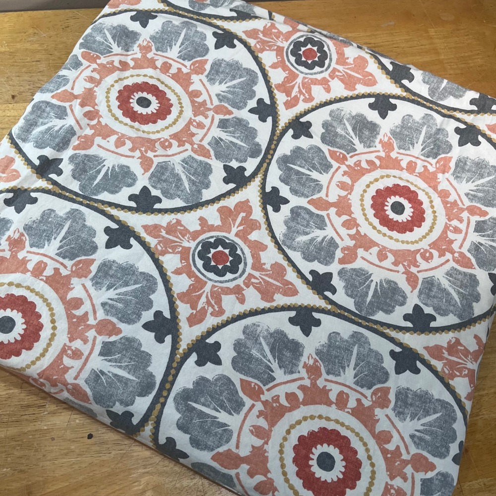Pottery Barn Duvet Cover Full/Queen Grey Terracotta Veronica Medallion Cotton